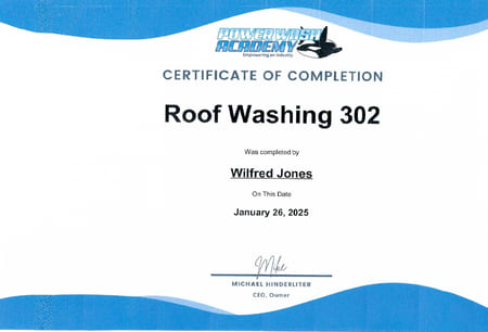 Powerwash 302 certification